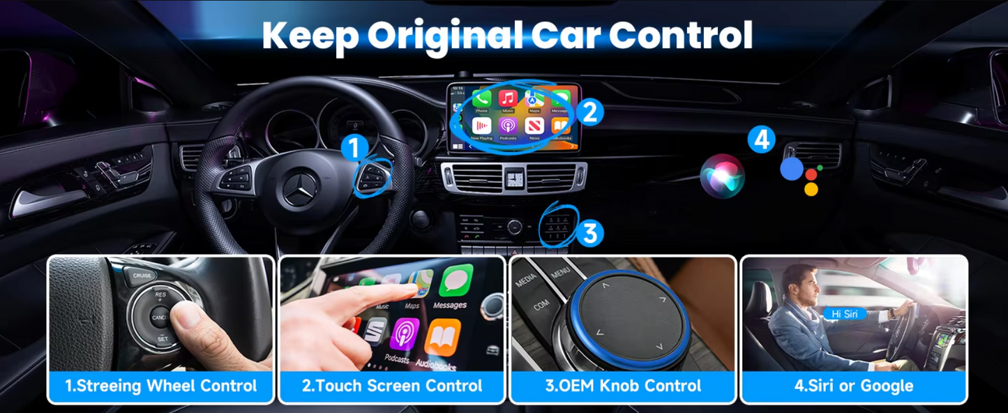 Wireless CarPlay & Android Auto Adapter – Plug & Play Bluetooth Car Dongle