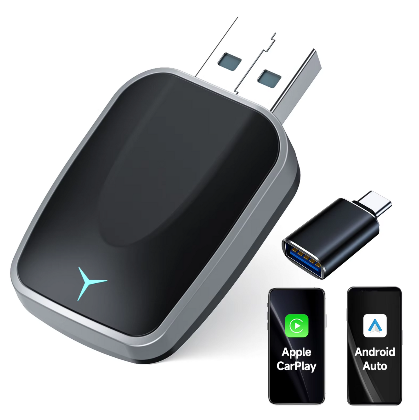 Wireless CarPlay & Android Auto Adapter – Plug & Play Bluetooth Car Dongle