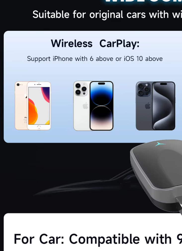 Wireless CarPlay & Android Auto Adapter – Plug & Play Bluetooth Car Dongle