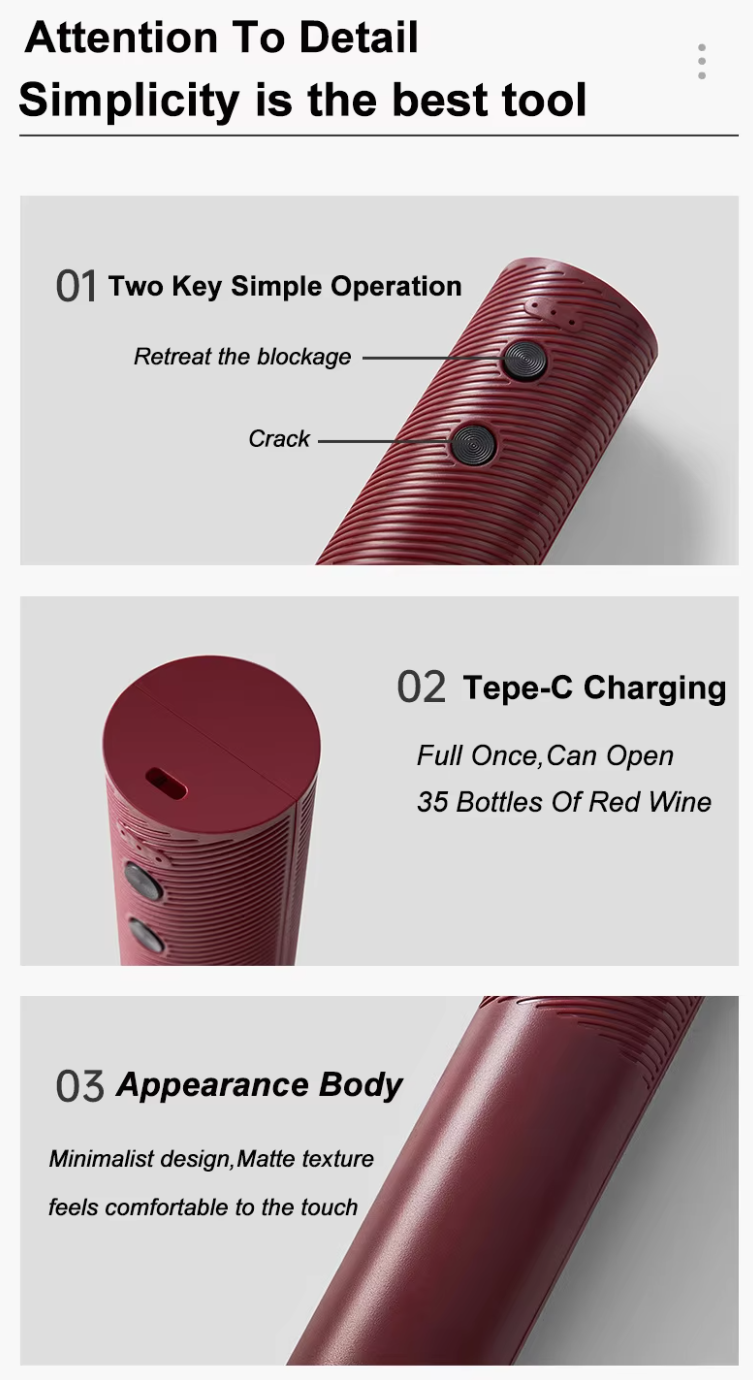 Automatic Electric Wine Bottle Opener Rechargeable