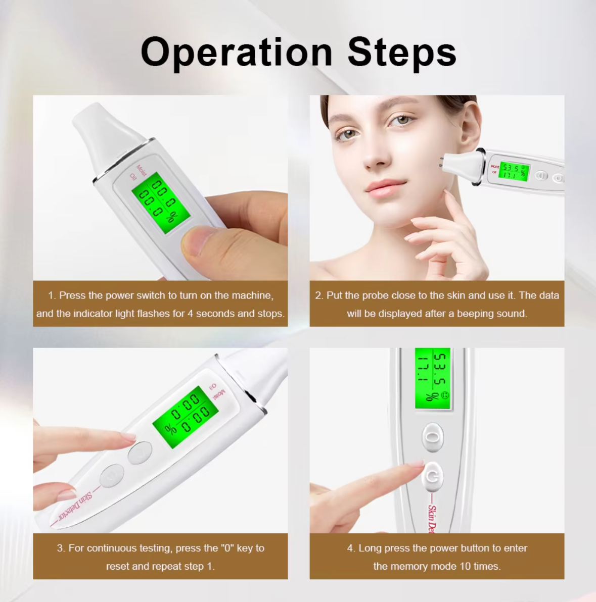 Skin Detector – Accurate Moisture & Oil Analysis for Face and Hands