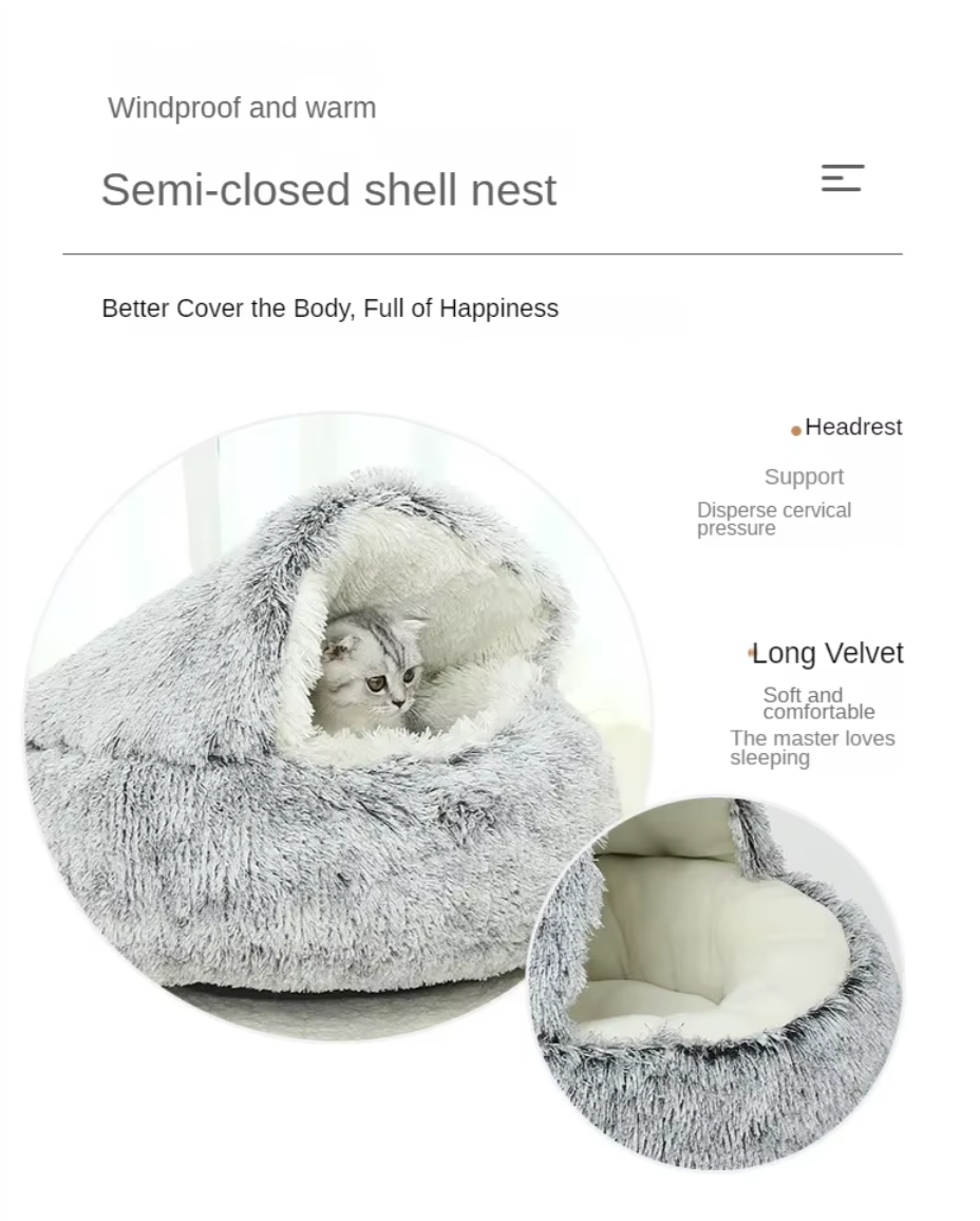 Plush Pet Bed & Sleeping Bag- Warm and Washable