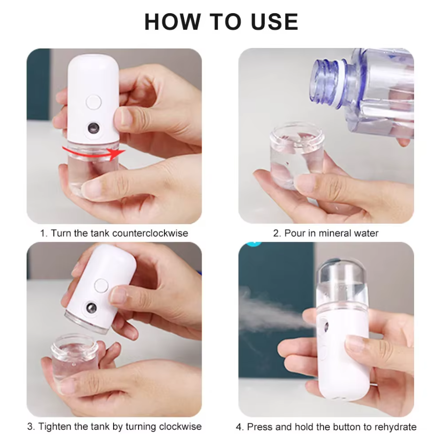 Nano Facial Steamer – Mini Portable Hydration Sprayer for Skin Moisturizing & Makeup Refresh
