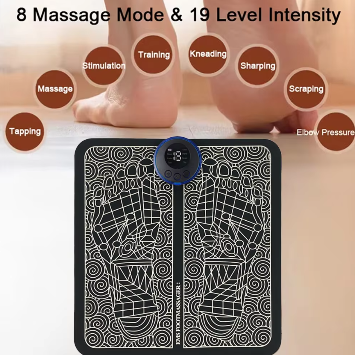 Electric Foot Massager Pad – Foldable & Portable for Home or Travel