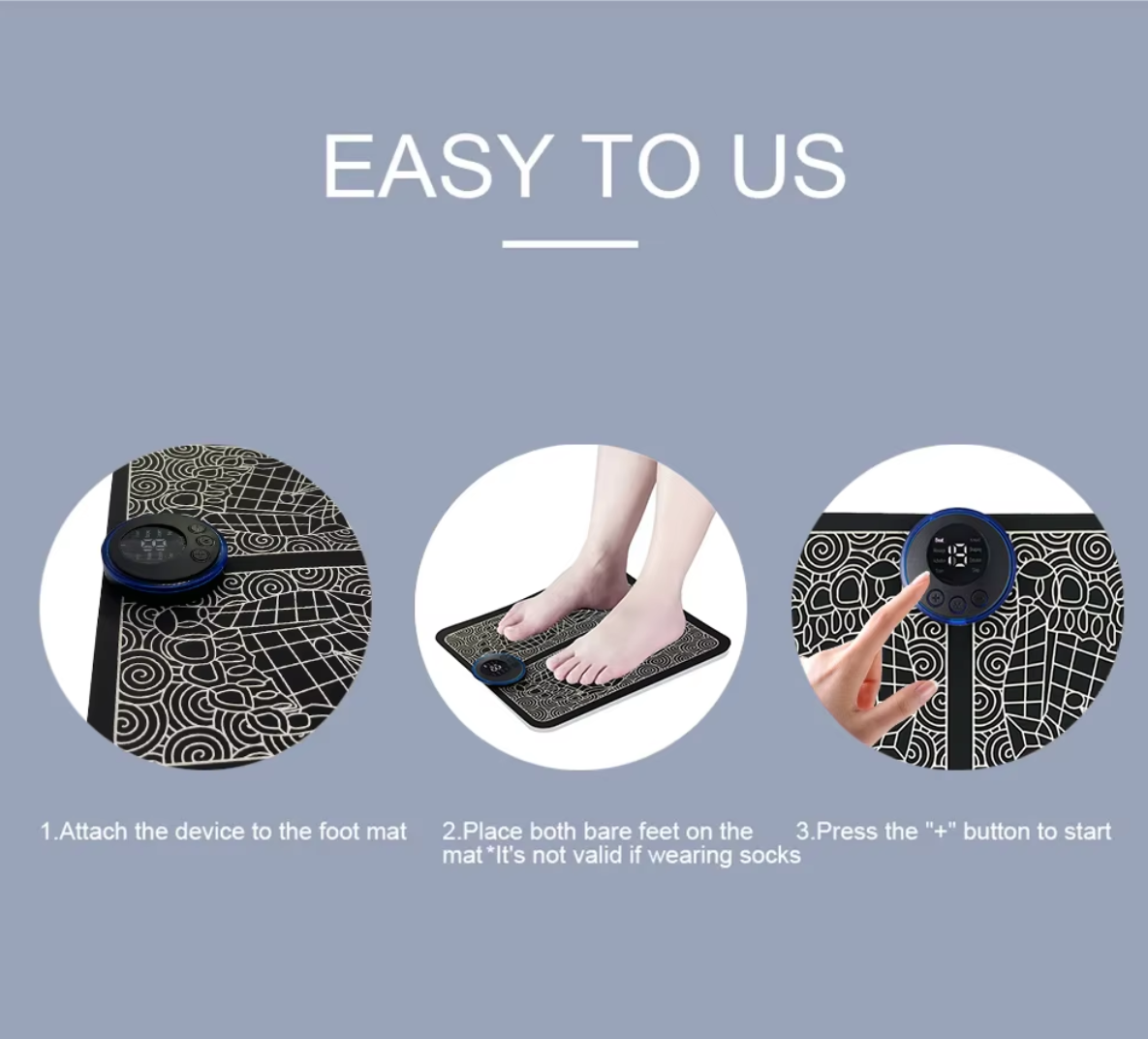 Electric Foot Massager Pad – Foldable & Portable for Home or Travel