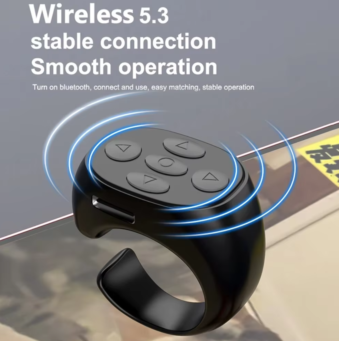 TikTok Ring Bluetooth Remote – Fingertip Selfie, Video Controller & Page Turner