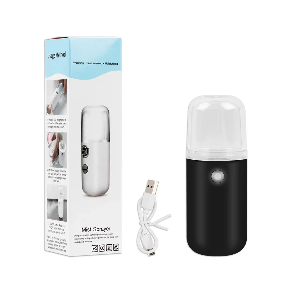 Nano Spray Facial Steamer Mini Handheld Portable Mist Sprayer Water Replenishment Instrument Hydration Humidifier Skin Care Tool