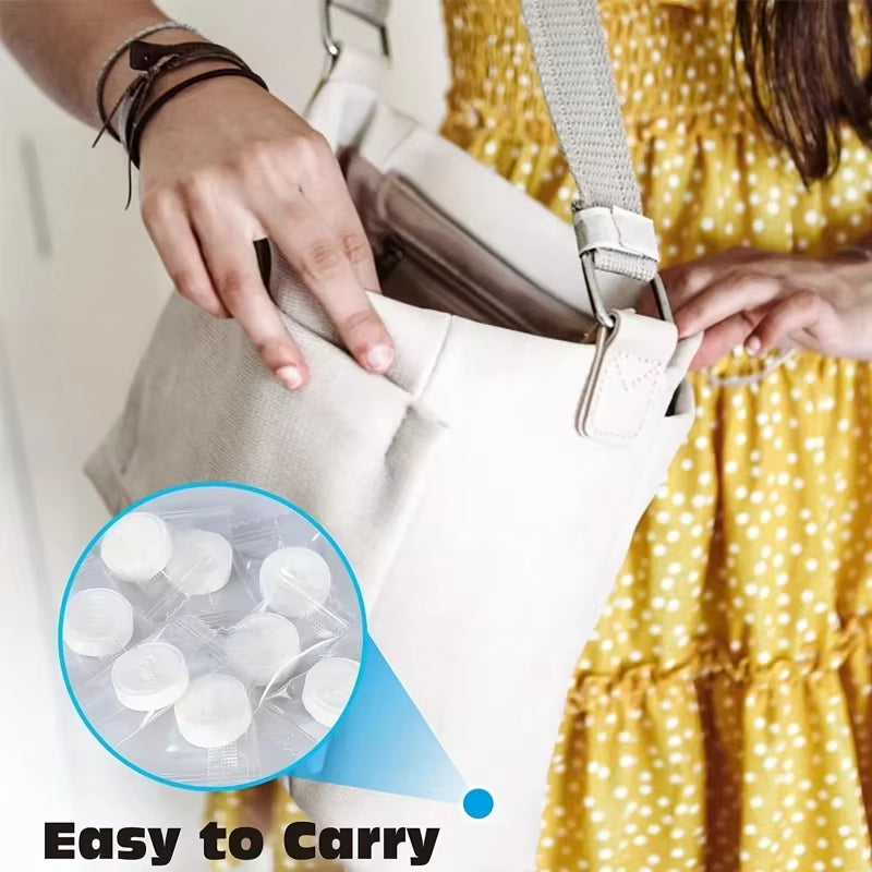 50Pcs Portable Compressed Towel Disposable Face Cleaning Soft Compressed Hand Wipe Towel Non-Woven Makeup Wipes