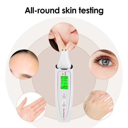Digital Skin Tester Moisture Oil Test Meter Face Detector Facial Skin Moisture&Oil Content Skin Analyzer for Forehead Cheek