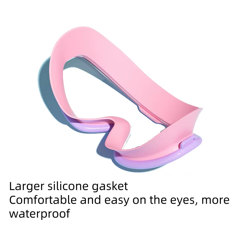 Outdoor Swim Goggles Large Frame Waterproof Anti-Fog UV Protection Glasses with Earplugs for 14 Years and Above