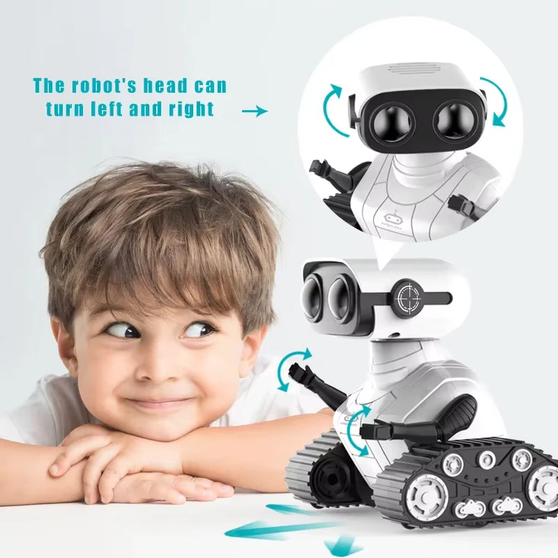 2.4G Rc Robot Toy Children Rechargeable RC Robot Boy Girl Toys with Music and LED Eyes Children'S Christmas Gifts