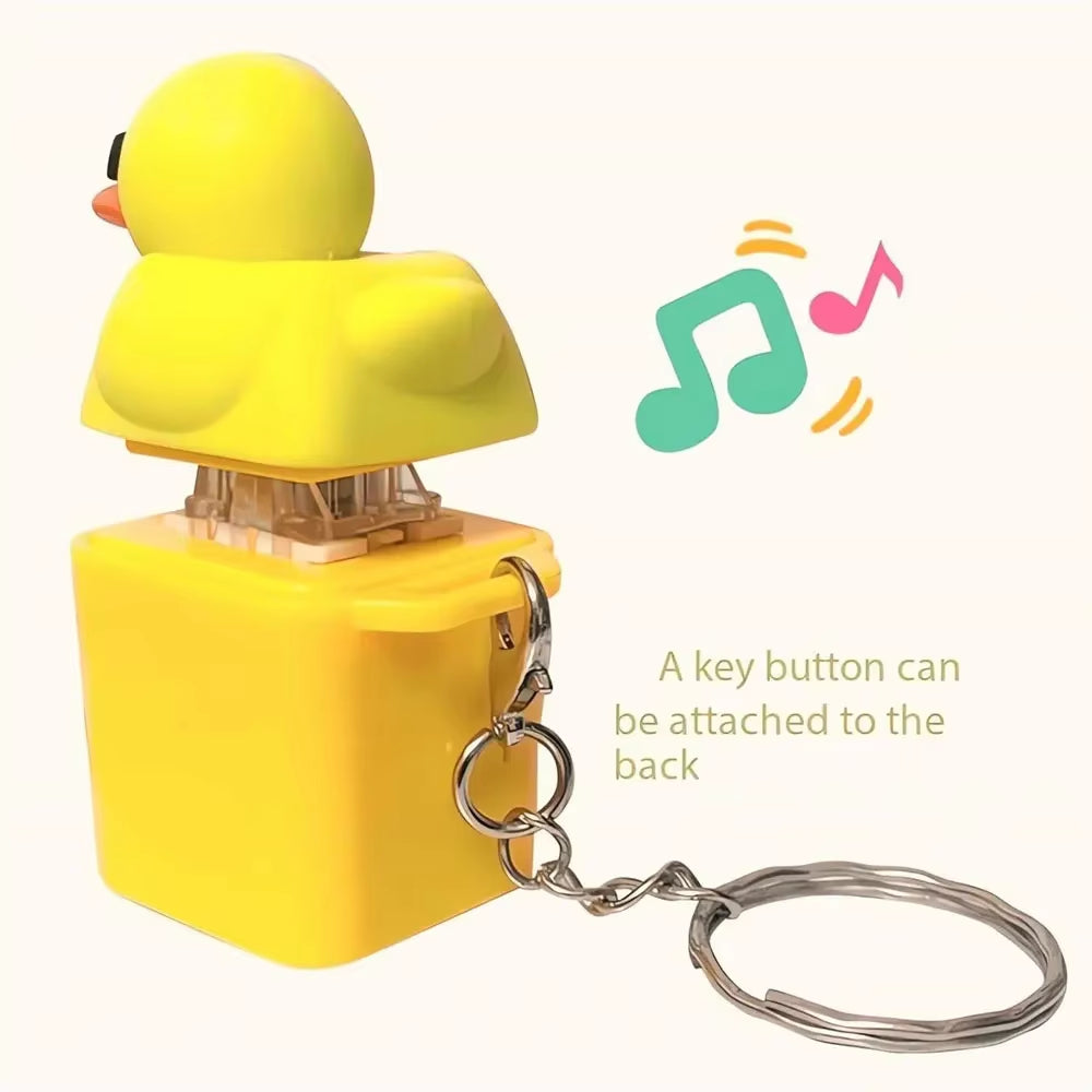 Duckling Quack Fidgety Toy, Duck Keyboard Keycap Regulator Rattle Button Sound Keychain Decorative Ornament