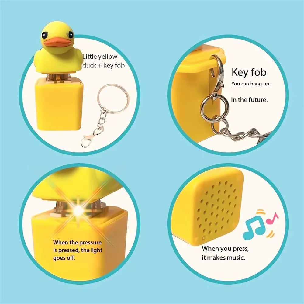 Duckling Quack Fidgety Toy, Duck Keyboard Keycap Regulator Rattle Button Sound Keychain Decorative Ornament