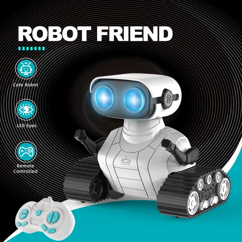 2.4G Rc Robot Toy Children Rechargeable RC Robot Boy Girl Toys with Music and LED Eyes Children'S Christmas Gifts