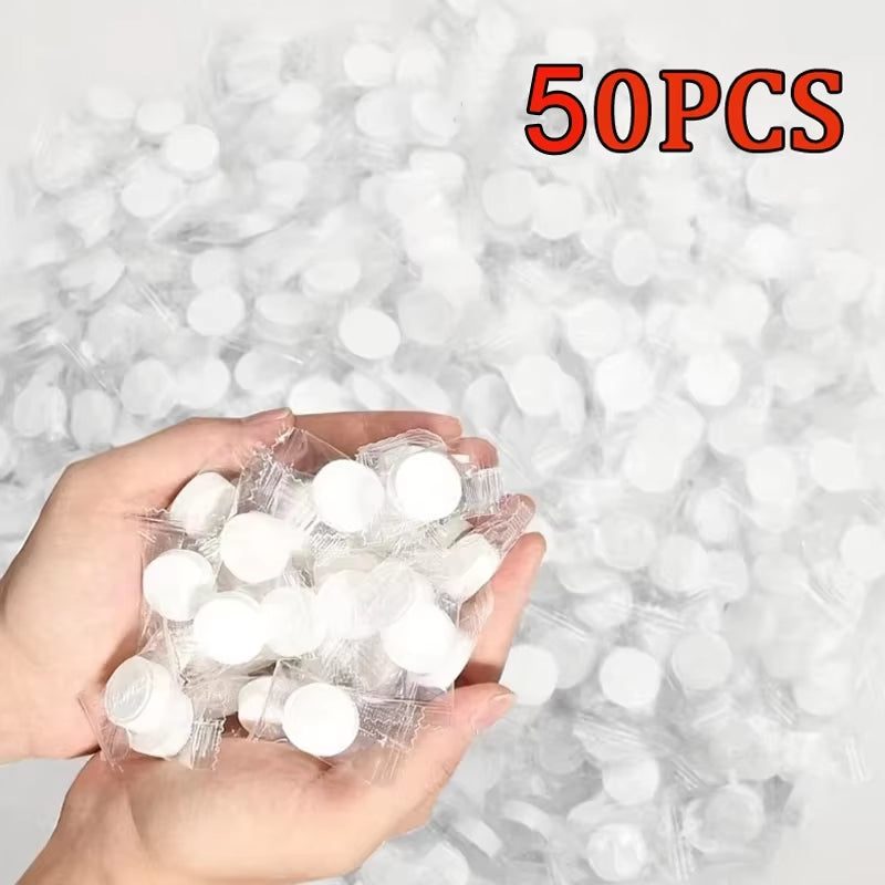 50Pcs Portable Compressed Towel Disposable Face Cleaning Soft Compressed Hand Wipe Towel Non-Woven Makeup Wipes