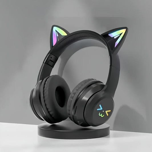 Wireless Headphones, Cat Ear Design Headphones with Built-In Microphone, Foldable Bluetooth-Compatible Headset for Mobile Phone, Valentine'S Day Gift, Mother'S Day Gift
