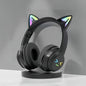 Wireless Headphones, Cat Ear Design Headphones with Built-In Microphone, Foldable Bluetooth-Compatible Headset for Mobile Phone, Valentine'S Day Gift, Mother'S Day Gift