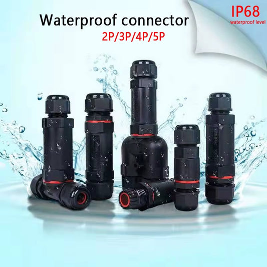 IP68 Waterproof Electrical Connector Type Wire and Cable Quick Connector 2/3/4/5PIN Outdoor LED Lighting Sealed Connector 1PCS