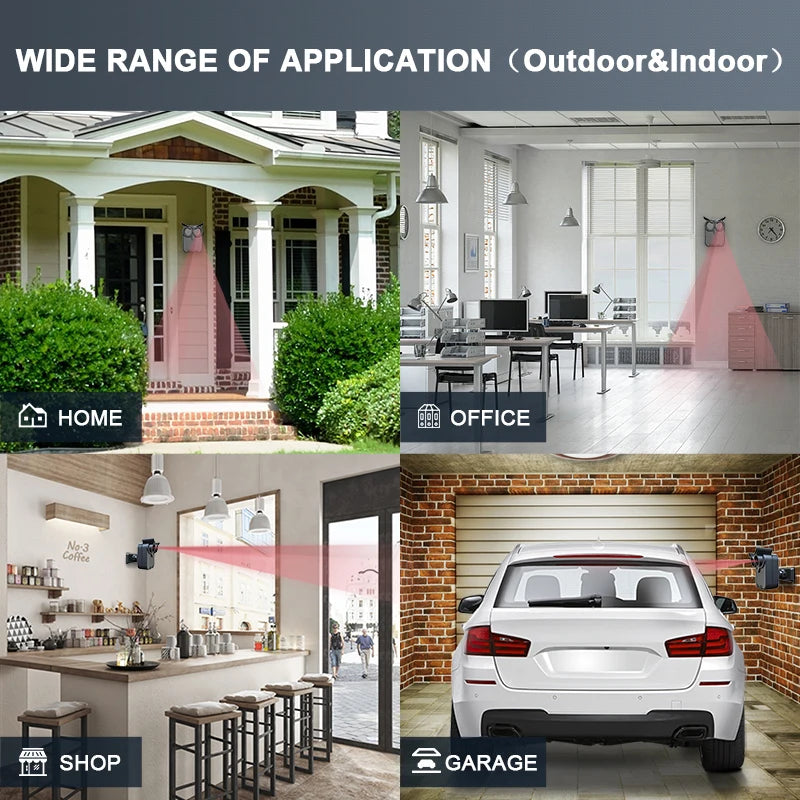 Wireless Driveway Security Alarm Waterproof PIR Motion Detector Garage Welcome Burglar Alarm Secure System Patrol