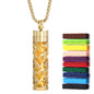 Golden Aromatherapy Necklace Diffuser Pendant Stainless Steel Locket Aroma Perfume Oils Essential Oil Diffuser Pendant Necklace