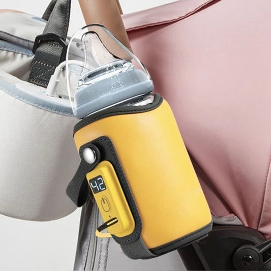 Portable Baby Bottle Warmer Bag USB Charging Milk Bottle Warmer with LCD Display Adjustable Temperature Thermal Insulation Bag