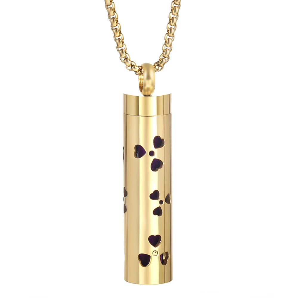 Golden Aromatherapy Necklace Diffuser Pendant Stainless Steel Locket Aroma Perfume Oils Essential Oil Diffuser Pendant Necklace