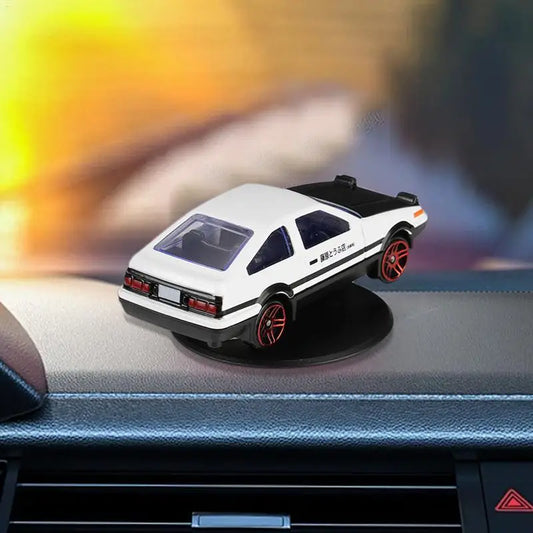 Rotating AE86 Drift Car Gyroscope Ornaments Zinc Alloy Classic Car Model Statue Racing Drifting Dashboard Ornament Accessories