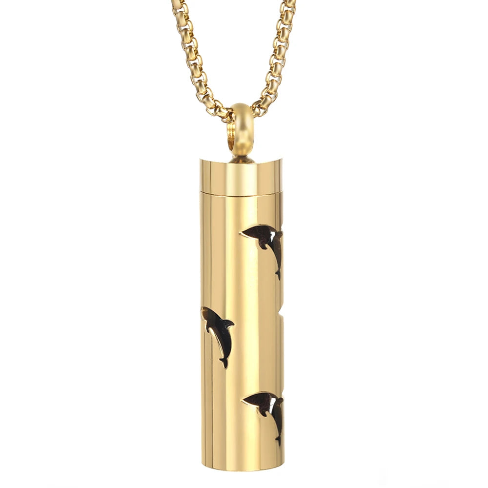 Golden Aromatherapy Necklace Diffuser Pendant Stainless Steel Locket Aroma Perfume Oils Essential Oil Diffuser Pendant Necklace
