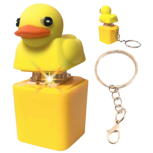 Duckling Quack Fidgety Toy, Duck Keyboard Keycap Regulator Rattle Button Sound Keychain Decorative Ornament