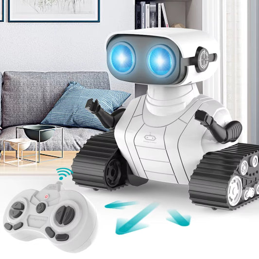 2.4G Rc Robot Toy Children Rechargeable RC Robot Boy Girl Toys with Music and LED Eyes Children'S Christmas Gifts
