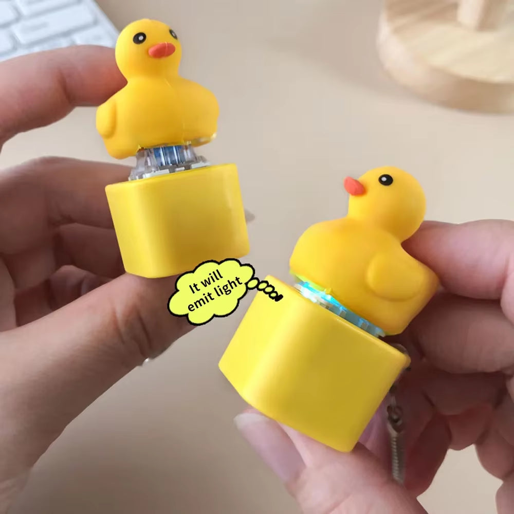 Duckling Quack Fidgety Toy, Duck Keyboard Keycap Regulator Rattle Button Sound Keychain Decorative Ornament