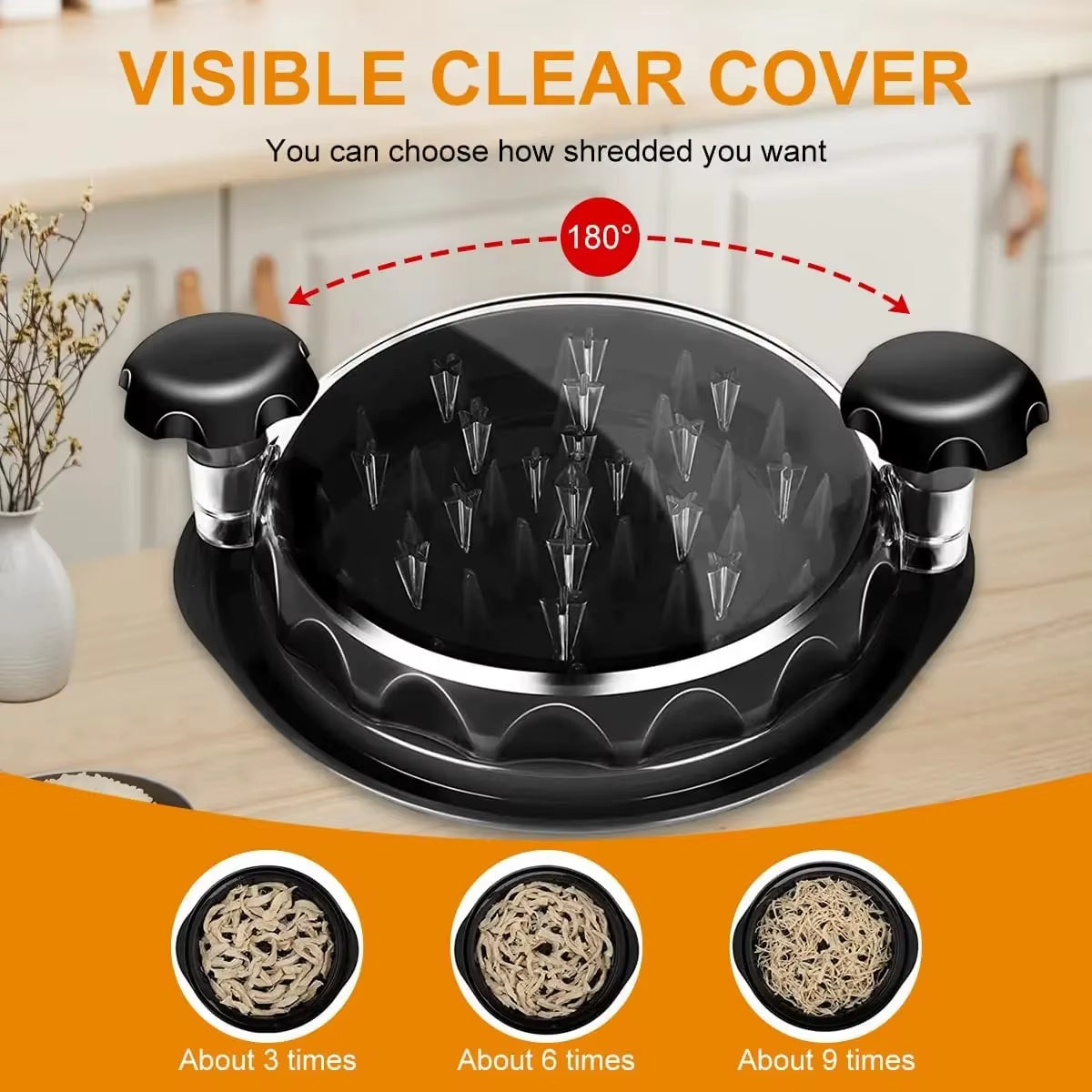 Chicken Shredder Tool Meat Breast Shredding Separation Mincing Grinder Machine with Lid for Shredding Chicken Pork Beef