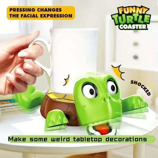 1-5PCS Funny Turtle Coaster with Pressing Eyes Plastic Desk Decor Perfect Gift for Teens & Adults Mixed Colors Turtle Decor
