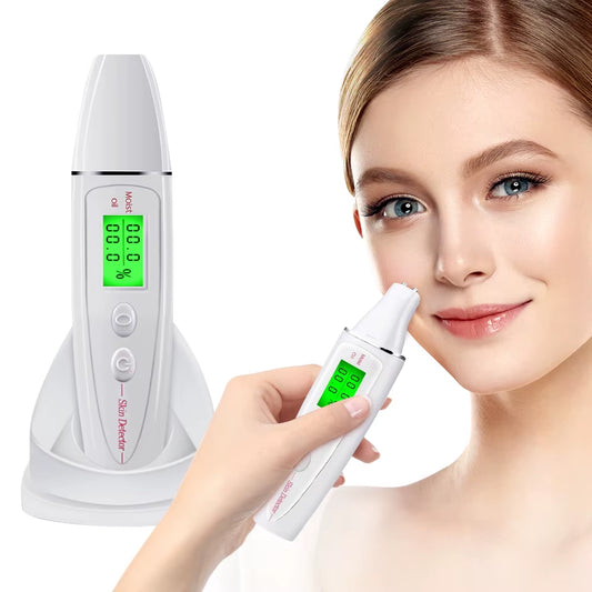 Digital Skin Tester Moisture Oil Test Meter Face Detector Facial Skin Moisture&Oil Content Skin Analyzer for Forehead Cheek
